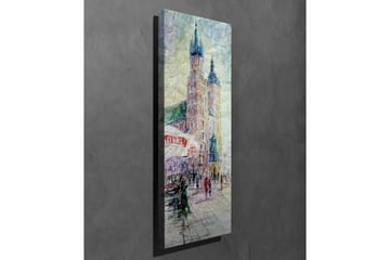 Lerretsbilde - Bybilde med historiske bygninger og mennesker i bevegelse - Lys blå / Beige / Grønn - Interiør - Maleri & posters - Lerretsbilder