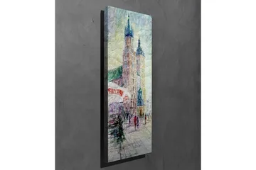 Lerretsbilde - Bybilde med historiske bygninger og mennesker i bevegelse - Lys blå / Beige / Grønn - Interiør - Maleri & posters - Lerretsbilder