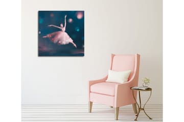 Lerretsbilde - Dansende ballerina i en drømmeaktig atmosfære - Blå / Rosa / Hvit - Interiør - Maleri & posters - Lerretsbilder