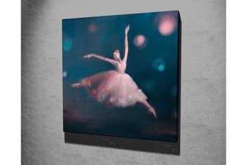 Lerretsbilde - Dansende ballerina i en drømmeaktig atmosfære - Blå / Rosa / Hvit - Interiør - Maleri & posters - Lerretsbilder