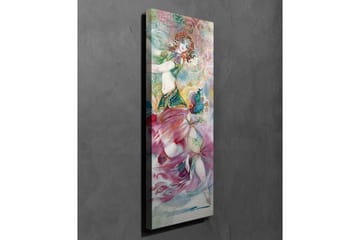 Lerretsbilde - Dansende kvinne i fargerikt kostyme med detaljerte mønstre - Rosa / Turkis / Grønn - Interiør - Maleri & posters - Lerretsbilder