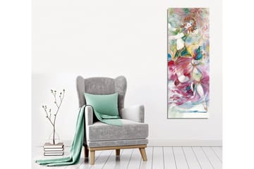 Lerretsbilde - Dansende kvinne i fargerikt kostyme med detaljerte mønstre - Rosa / Turkis / Grønn - Interiør - Maleri & posters - Lerretsbilder