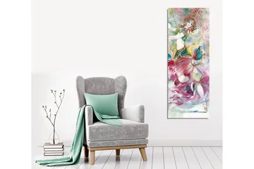 Lerretsbilde - Dansende kvinne i fargerikt kostyme med detaljerte mønstre - Rosa / Turkis / Grønn - Interiør - Maleri & posters - Lerretsbilder