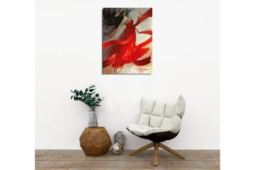 Lerretsbilde - Dansende kvinne i rød kjole med flagrende bånd - Rød / Beige / Svart - Interiør - Maleri & posters - Lerretsbilder