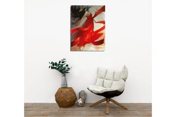 Lerretsbilde - Dansende kvinne i rød kjole med flagrende bånd - Rød / Beige / Svart - Interiør - Maleri & posters - Lerretsbilder