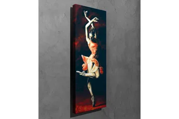 Lerretsbilde - Dansende kvinne i rød kjole - Rød / Svart / Beige - Interiør - Maleri & posters - Lerretsbilder