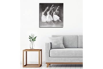 Lerretsbilde - Dansende kvinner i hvite kjoler - Hvit / Svart / Grå - Interiør - Maleri & posters - Lerretsbilder