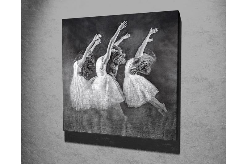 Lerretsbilde - Dansende kvinner i hvite kjoler - Hvit / Svart / Grå - Interiør - Maleri & posters - Lerretsbilder