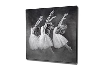 Lerretsbilde - Dansende kvinner i hvite kjoler - Hvit / Svart / Grå - Interiør - Maleri & posters - Lerretsbilder