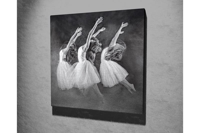 Lerretsbilde - Dansende kvinner i hvite kjoler - Hvit / Svart / Grå - Interiør - Maleri & posters - Lerretsbilder