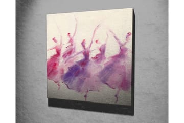 Lerretsbilde - Dansende silhuetter i myke pastellfarger - Lilla / Rosa / Hvit - Interiør - Maleri & posters - Lerretsbilder