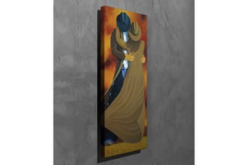 Lerretsbilde - Dansende par i cowboyklær - Brun / Oransje / Svart - Interiør - Maleri & posters - Lerretsbilder