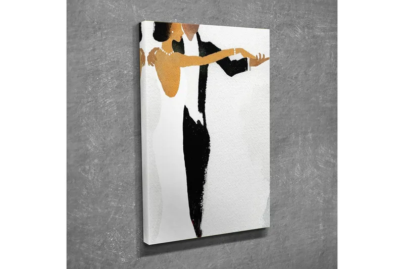Lerretsbilde - Dansende par i elegant stil - Svart / Hvit / Gyllen - Interiør - Maleri & posters - Lerretsbilder