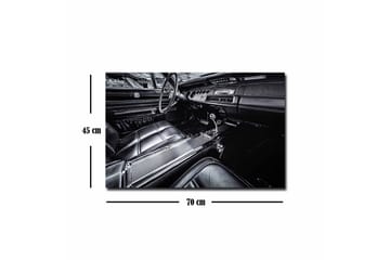 Lerretsbilde - Detaljert interiør i en klassisk bil - Svart / Grå - Interiør - Maleri & posters - Lerretsbilder