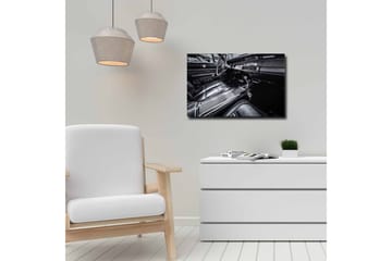 Lerretsbilde - Detaljert interiør i en klassisk bil - Svart / Grå - Interiør - Maleri & posters - Lerretsbilder