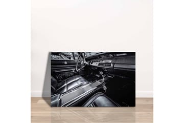 Lerretsbilde - Detaljert interiør i en klassisk bil - Svart / Grå - Interiør - Maleri & posters - Lerretsbilder