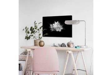 Lerretsbilde - Dramatisk pulversky som eksploderer mot svart bakgrunn - Hvit / Svart - Interiør - Maleri & posters - Lerretsbilder