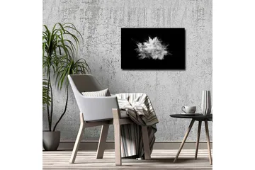 Lerretsbilde - Dramatisk pulversky som eksploderer mot svart bakgrunn - Hvit / Svart - Interiør - Maleri & posters - Lerretsbilder