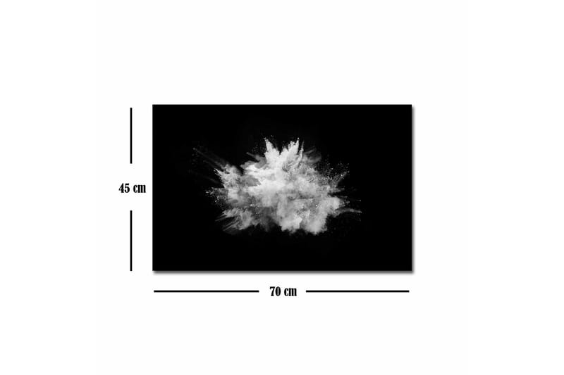 Lerretsbilde - Dramatisk pulversky som eksploderer mot svart bakgrunn - Hvit / Svart - Interiør - Maleri & posters - Lerretsbilder
