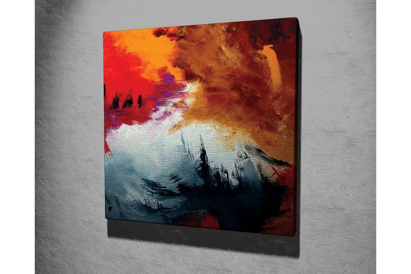 Lerretsbilde - Dynamisk abstrakt komposisjon med sterke farger - Rød / Svart / Oransje - Interiør - Maleri & posters - Lerretsbilder