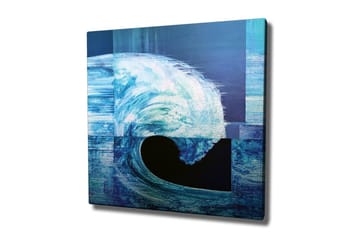 Lerretsbilde - Dynamisk bølge i forskjellige blånyanser - Mørk blå / Lys blå / Turkis - Interiør - Maleri & posters - Lerretsbilder