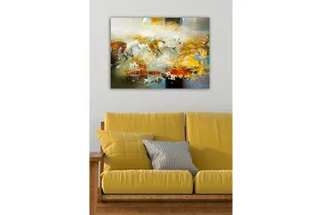 Lerretsbilde - Dynamisk gruppe galopperende hester - Gull / Hvit / Brun - Interiør - Maleri & posters - Lerretsbilder