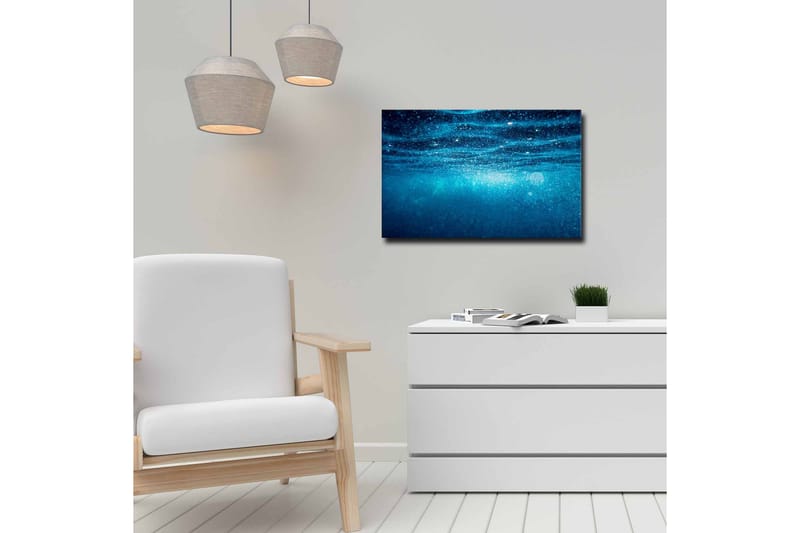 Lerretsbilde - Dypblått havvann med lysrefleksjoner - Mørk blå / Turkis - Interiør - Maleri & posters - Lerretsbilder