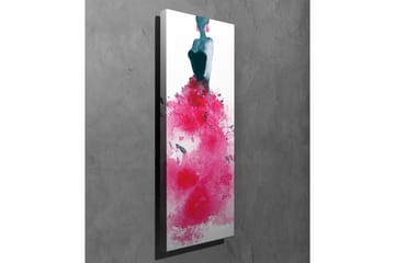 Lerretsbilde - Elegant kvinne i en fargerik kjole - Mørk blå / Cerise / Rosa - Interiør - Maleri & posters - Lerretsbilder