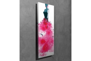 Lerretsbilde - Elegant kvinne i en fargerik kjole - Mørk blå / Cerise / Rosa - Interiør - Maleri & posters - Lerretsbilder