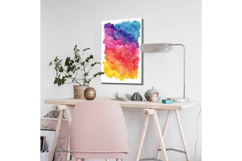 Lerretsbilde - Fargerik abstrakt komposisjon med myke overganger - Lilla / Rosa / Gul - Interiør - Maleri & posters - Lerretsbilder