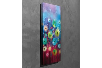 Lerretsbilde - Fargerik blomstereng med abstrakte blomster - Blå / Grønn / Rød - Interiør - Maleri & posters - Lerretsbilder