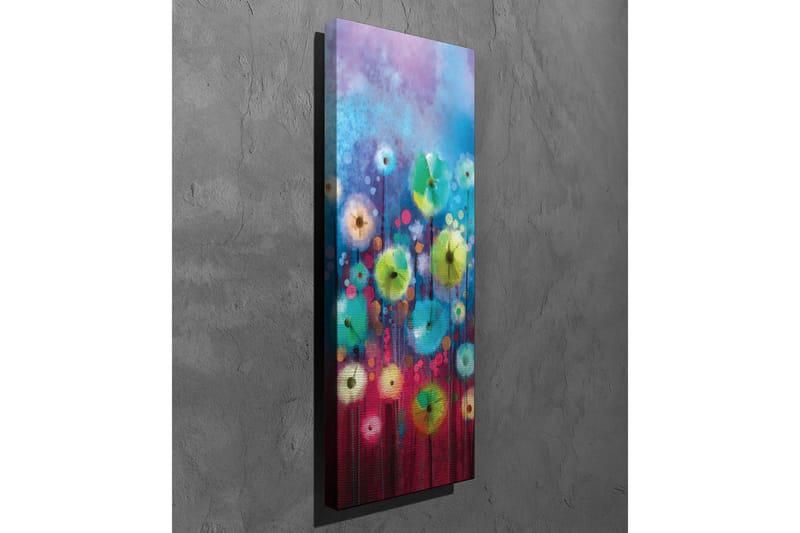 Lerretsbilde - Fargerik blomstereng med abstrakte blomster - Blå / Grønn / Rød - Interiør - Maleri & posters - Lerretsbilder