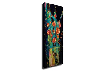 Lerretsbilde - Fargerik bukett med roser i en vase - Rød / Grønn / Gul - Interiør - Maleri & posters - Lerretsbilder