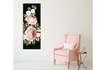 Lerretsbilde - Fargerik bukett med roser og blomster - Rosa / Grønn / Hvit - Interiør - Maleri & posters - Lerretsbilder