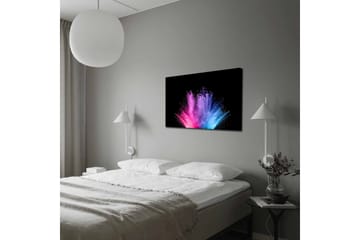 Lerretsbilde - Fargerik eksplosjon av pulvermaling - Rosa / Blå / Lilla - Interiør - Maleri & posters - Lerretsbilder