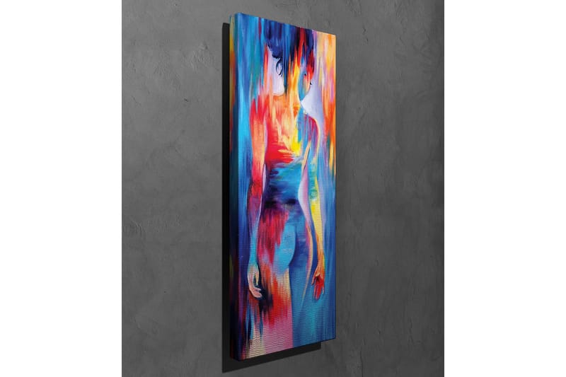 Lerretsbilde - Fargerik figur med abstrakte former og bevegelser - Blå / Rød / Gul - Interiør - Maleri & posters - Lerretsbilder
