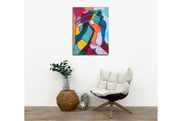 Lerretsbilde - Fargerik komposisjon av sammenflettede hender - Turkis / Rød / Gul - Interiør - Maleri & posters - Lerretsbilder