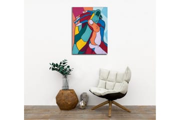 Lerretsbilde - Fargerik komposisjon av sammenflettede hender - Turkis / Rød / Gul - Interiør - Maleri & posters - Lerretsbilder