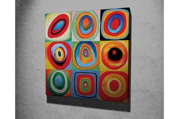 Lerretsbilde - Fargerik komposisjon av sirkler i forskjellige størrelser og farger - Rød / Blå / Grønn - Interiør - Maleri & posters - Lerretsbilder