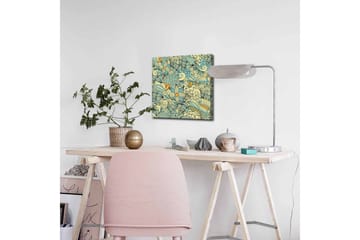 Lerretsbilde - Fargerik og detaljert mønsterdesign med blomster og buede former - Lys blå / Beige / Oransje - Interiør - Maleri & posters - Lerretsbilder