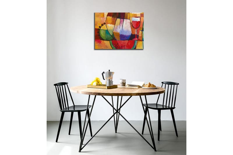 Lerretsbilde - Fargerik stillhet med glass og frukt - Grønn / Rød / Lilla - Interiør - Maleri & posters - Lerretsbilder