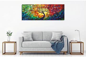 Lerretsbilde - Fargerik trekonstellasjon med spiraler og sirkler - Rød / Grønn / Blå - Interiør - Maleri & posters - Lerretsbilder