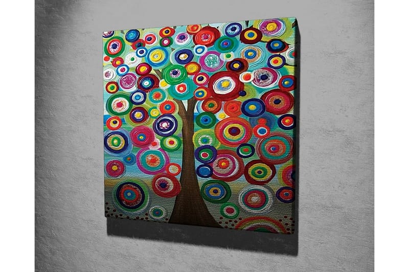 Lerretsbilde - Fargerik trekrone med sirkulære former - Grønn / Rød / Blå - Interiør - Maleri & posters - Lerretsbilder