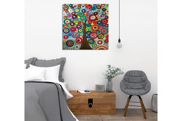 Lerretsbilde - Fargerik trekrone med sirkulære former - Grønn / Rød / Blå - Interiør - Maleri & posters - Lerretsbilder