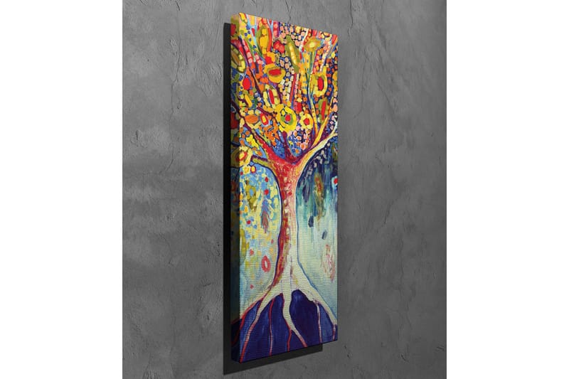 Lerretsbilde - Fargerik trekunst med blomstrende grener - Gul / Rød / Blå - Interiør - Maleri & posters - Lerretsbilder