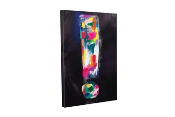 Lerretsbilde - Fargerik utropstegnkomposisjon - Mørk blå / Rosa / Grønn - Interiør - Maleri & posters - Lerretsbilder