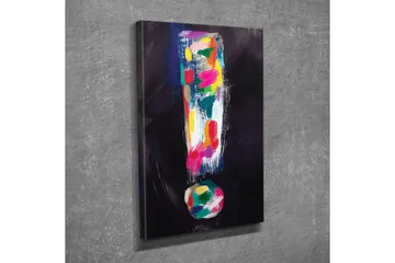 Lerretsbilde - Fargerik utropstegnkomposisjon - Mørk blå / Rosa / Grønn - Interiør - Maleri & posters - Lerretsbilder