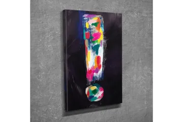 Lerretsbilde - Fargerik utropstegnkomposisjon - Mørk blå / Rosa / Grønn - Interiør - Maleri & posters - Lerretsbilder