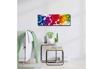 Lerretsbilde - Fargerike spiraler i forskjellige størrelser - Rød / Grønn / Blå - Interiør - Maleri & posters - Lerretsbilder