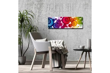Lerretsbilde - Fargerike spiraler i forskjellige størrelser - Rød / Grønn / Blå - Interiør - Maleri & posters - Lerretsbilder